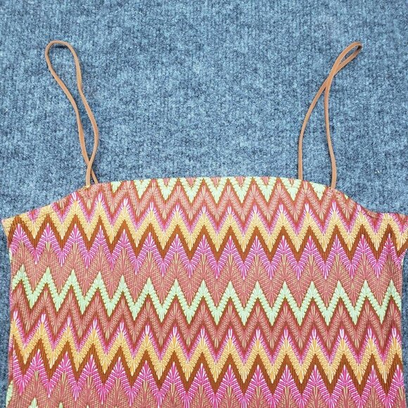 Rue21 Tube Tank Top Womens S Multicolor Chevron Sleeveless Straps Stretch New - Picture 3 of 9